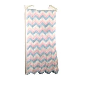 HANDMADE CROCHET AFGAN Baby girl boy pink blue blanket nursery 69 X 40